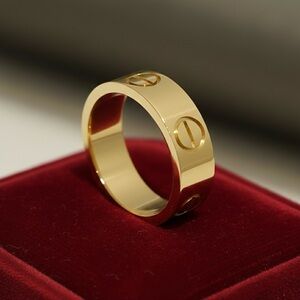 18K Gold Plated Gold Love Screw Ring Size 11